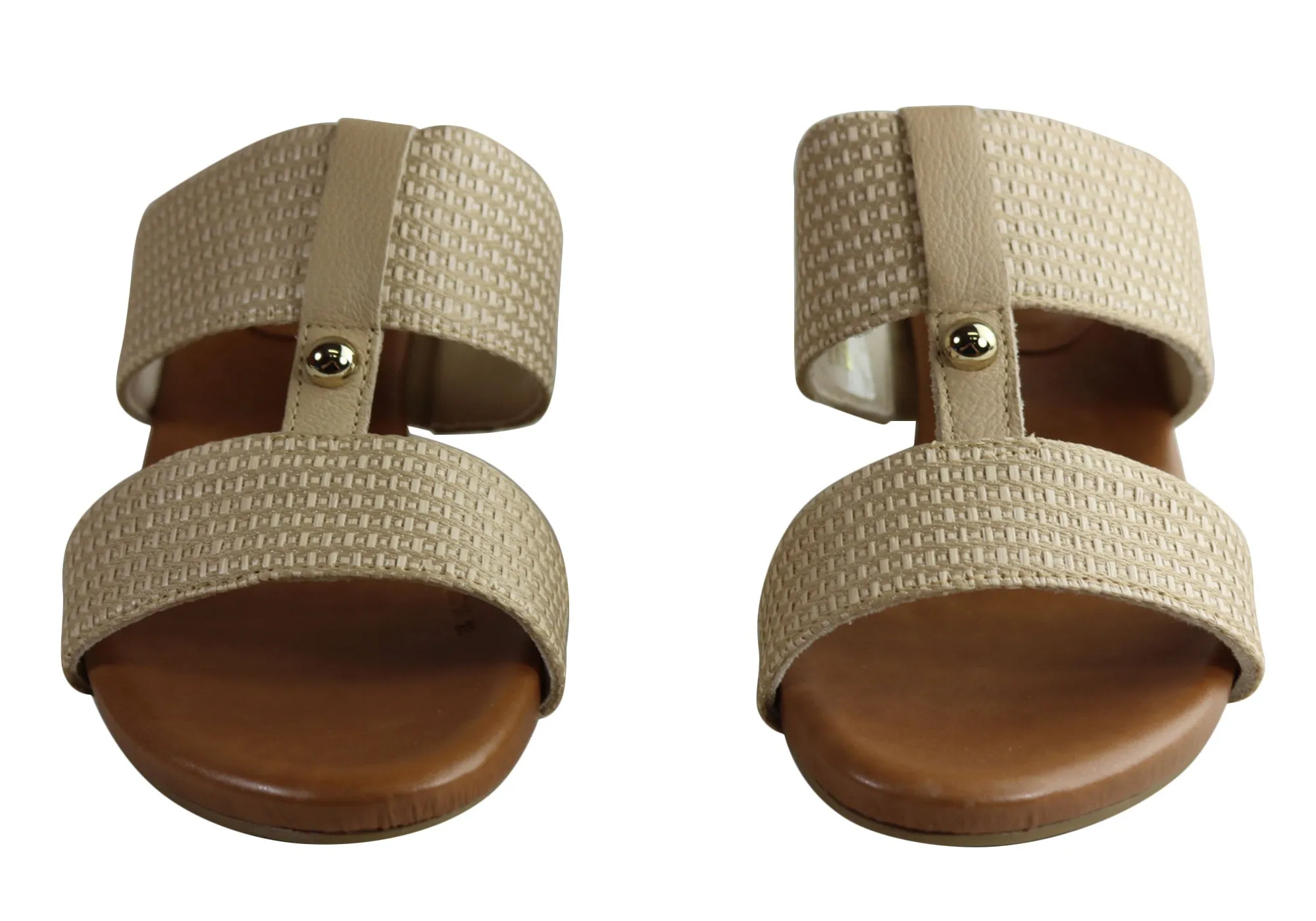 Usaflex Kandel Womens Brazilian Comfortable Cushioned Mid Heel Sandals