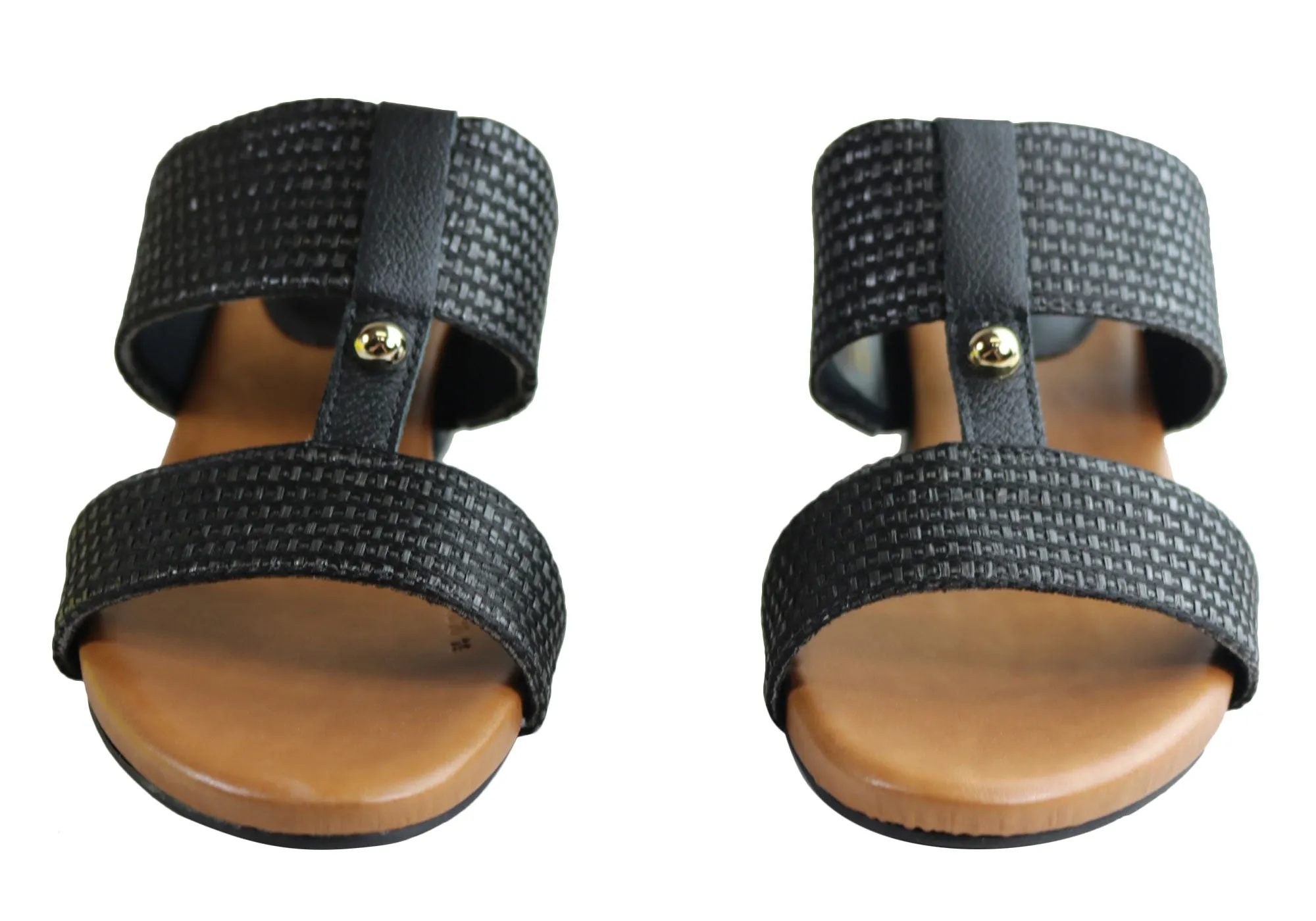 Usaflex Kandel Womens Brazilian Comfortable Cushioned Mid Heel Sandals