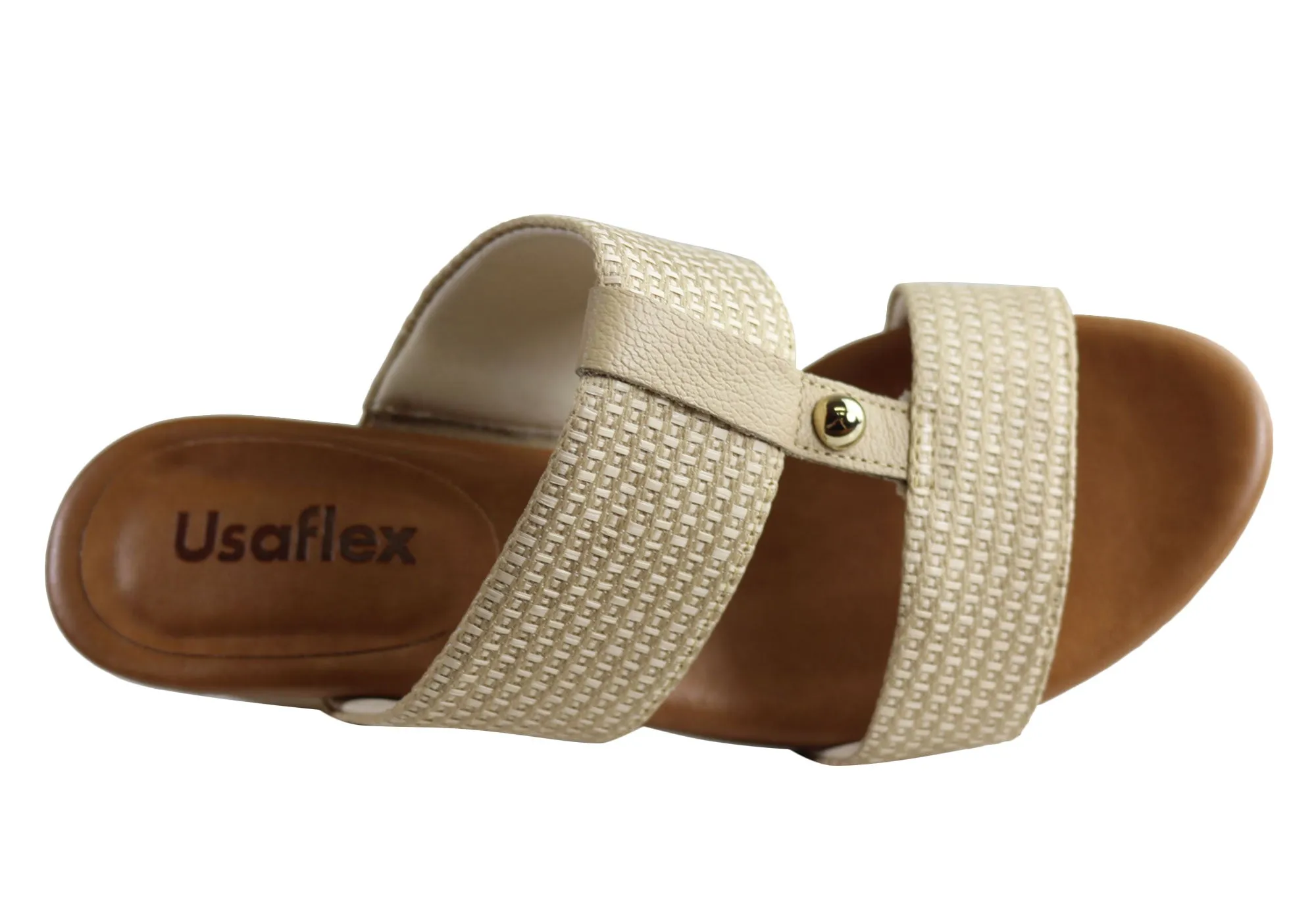 Usaflex Kandel Womens Brazilian Comfortable Cushioned Mid Heel Sandals