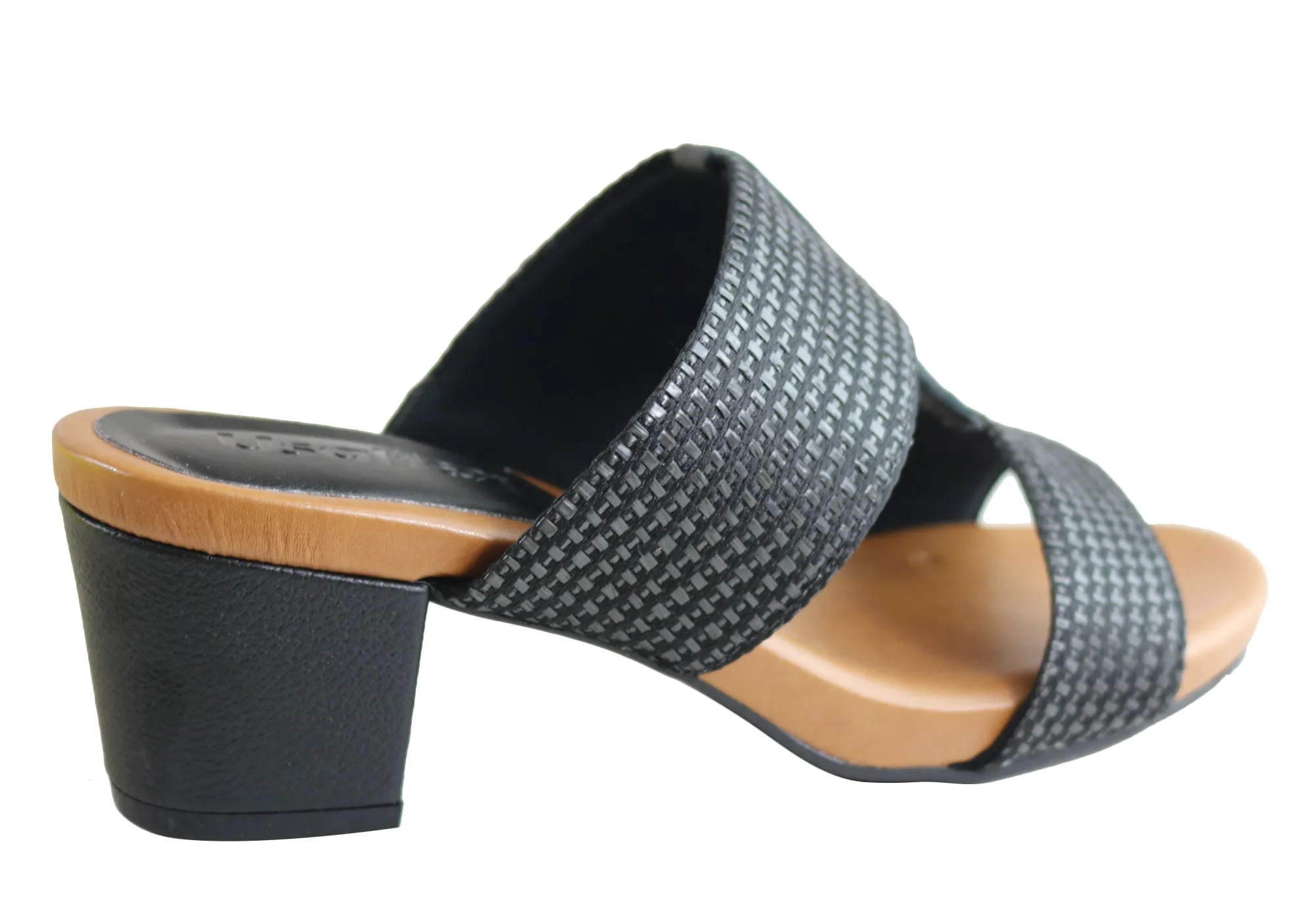 Usaflex Kandel Womens Brazilian Comfortable Cushioned Mid Heel Sandals