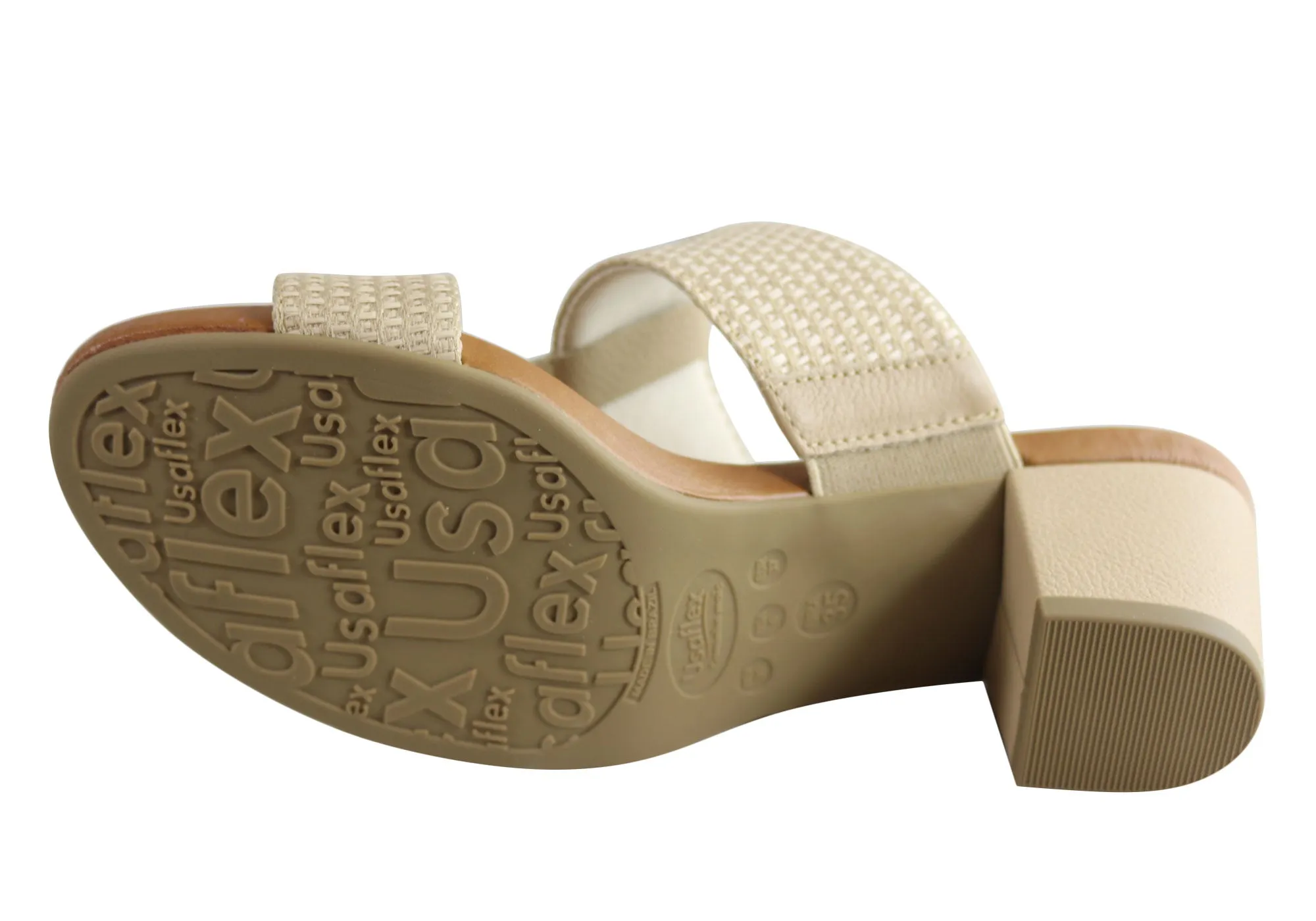 Usaflex Kandel Womens Brazilian Comfortable Cushioned Mid Heel Sandals