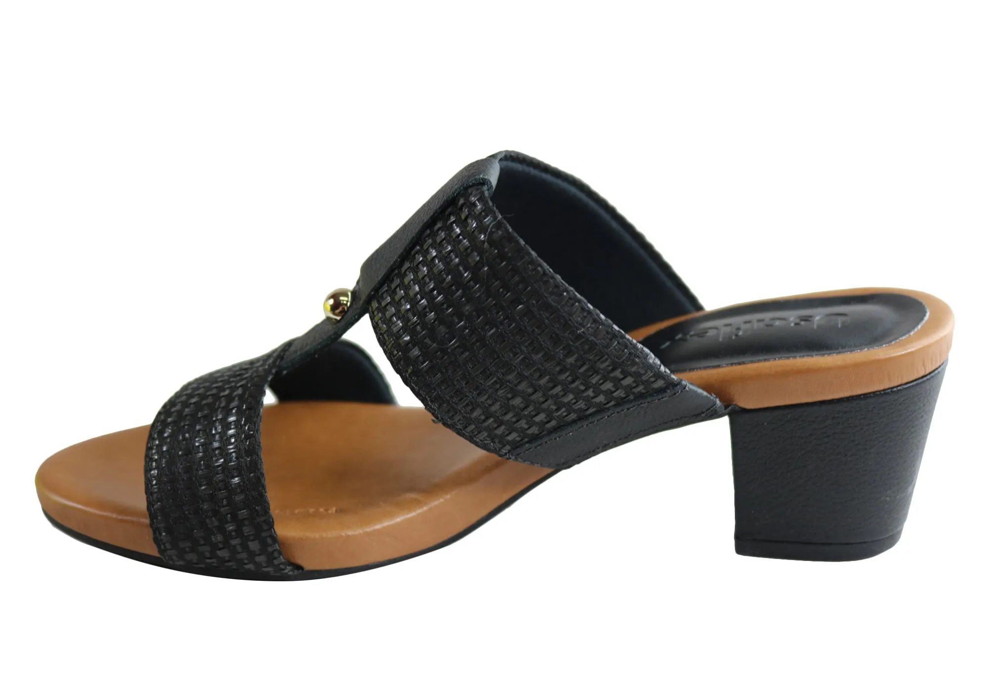 Usaflex Kandel Womens Brazilian Comfortable Cushioned Mid Heel Sandals