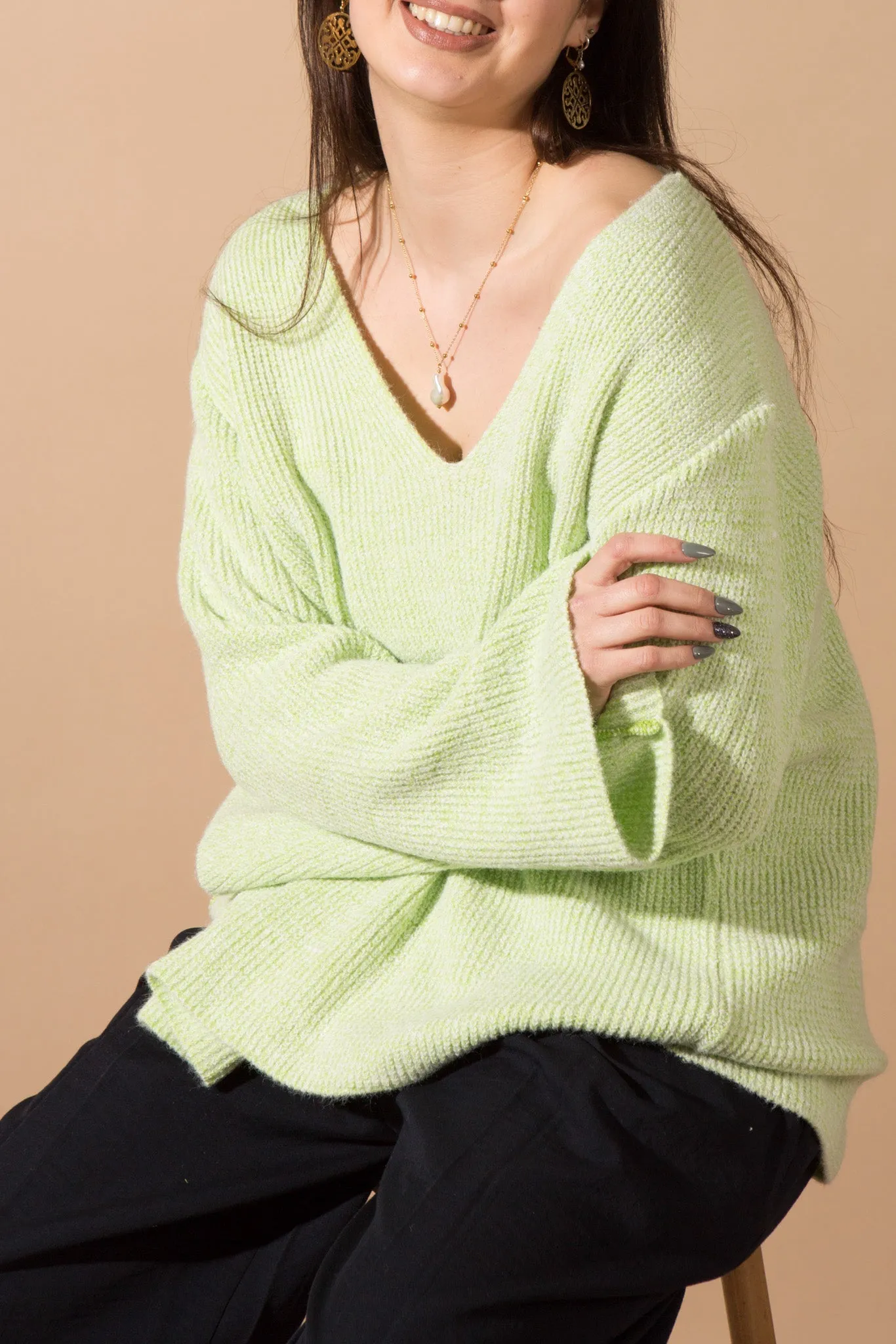 V-Neck Flare Jumper
