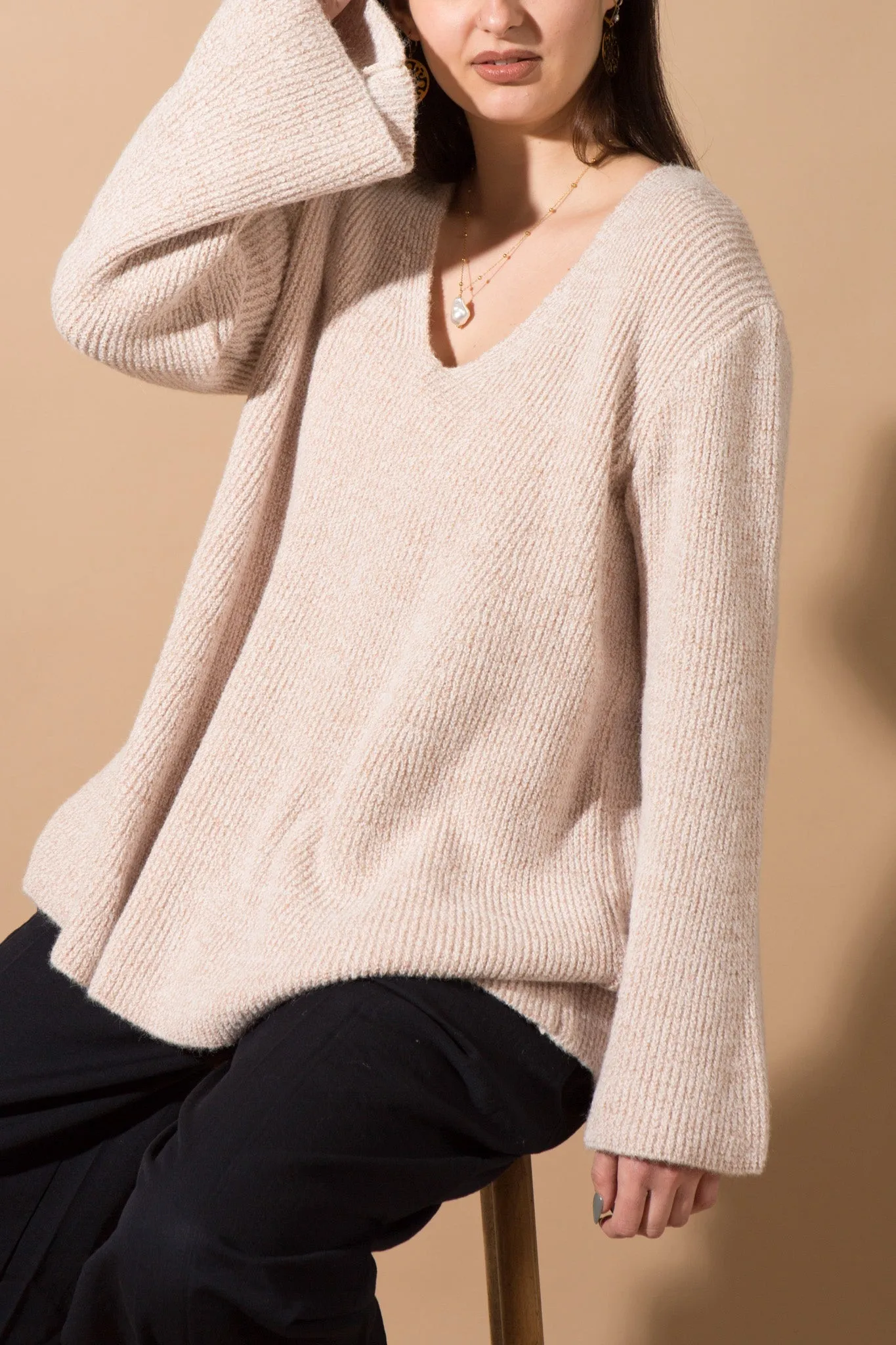 V-Neck Flare Jumper