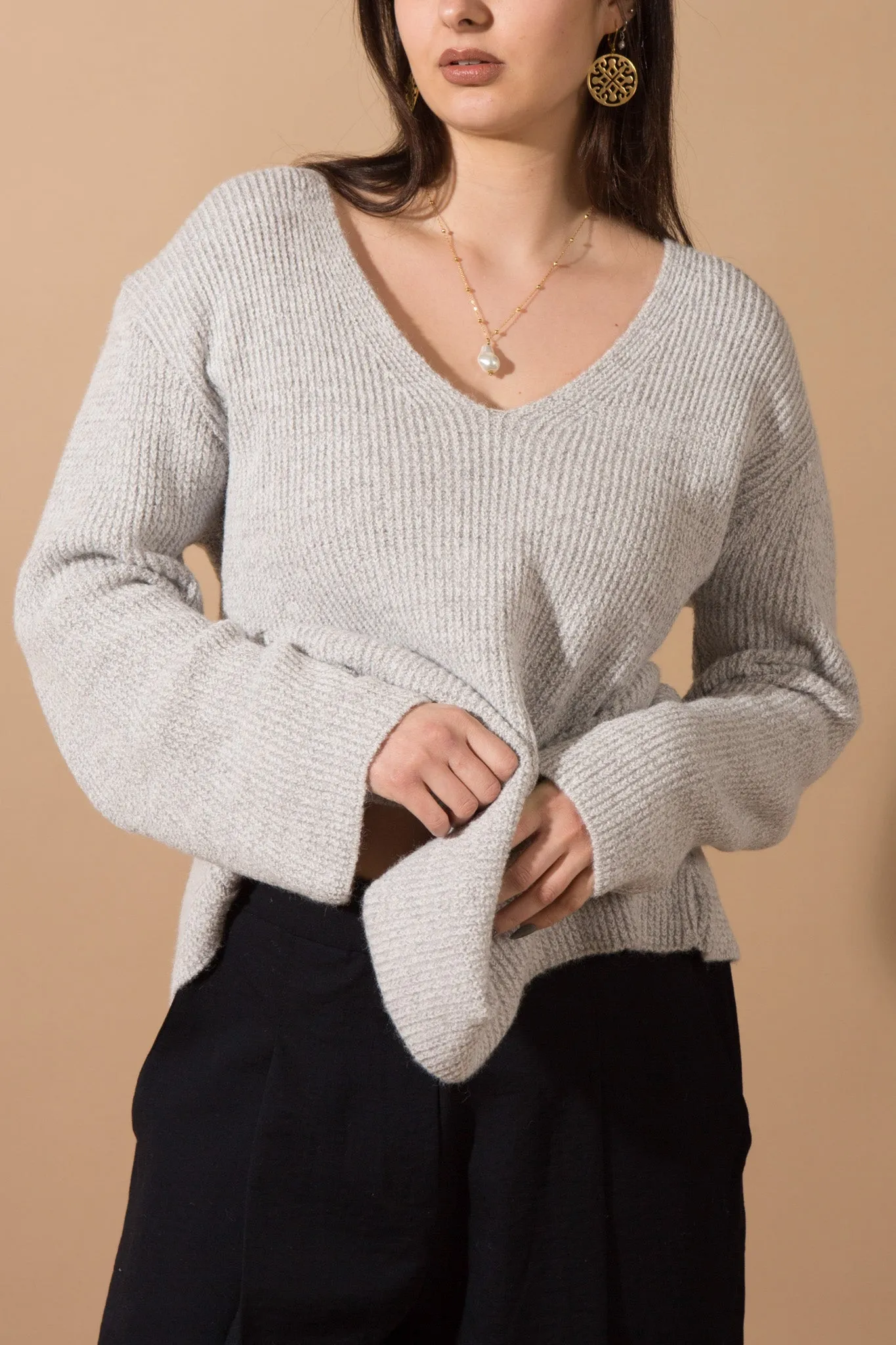 V-Neck Flare Jumper