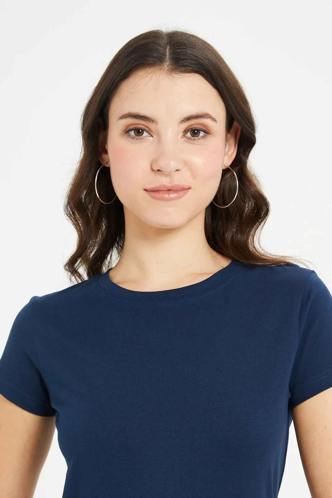 Women Navy Basic T-Shirt