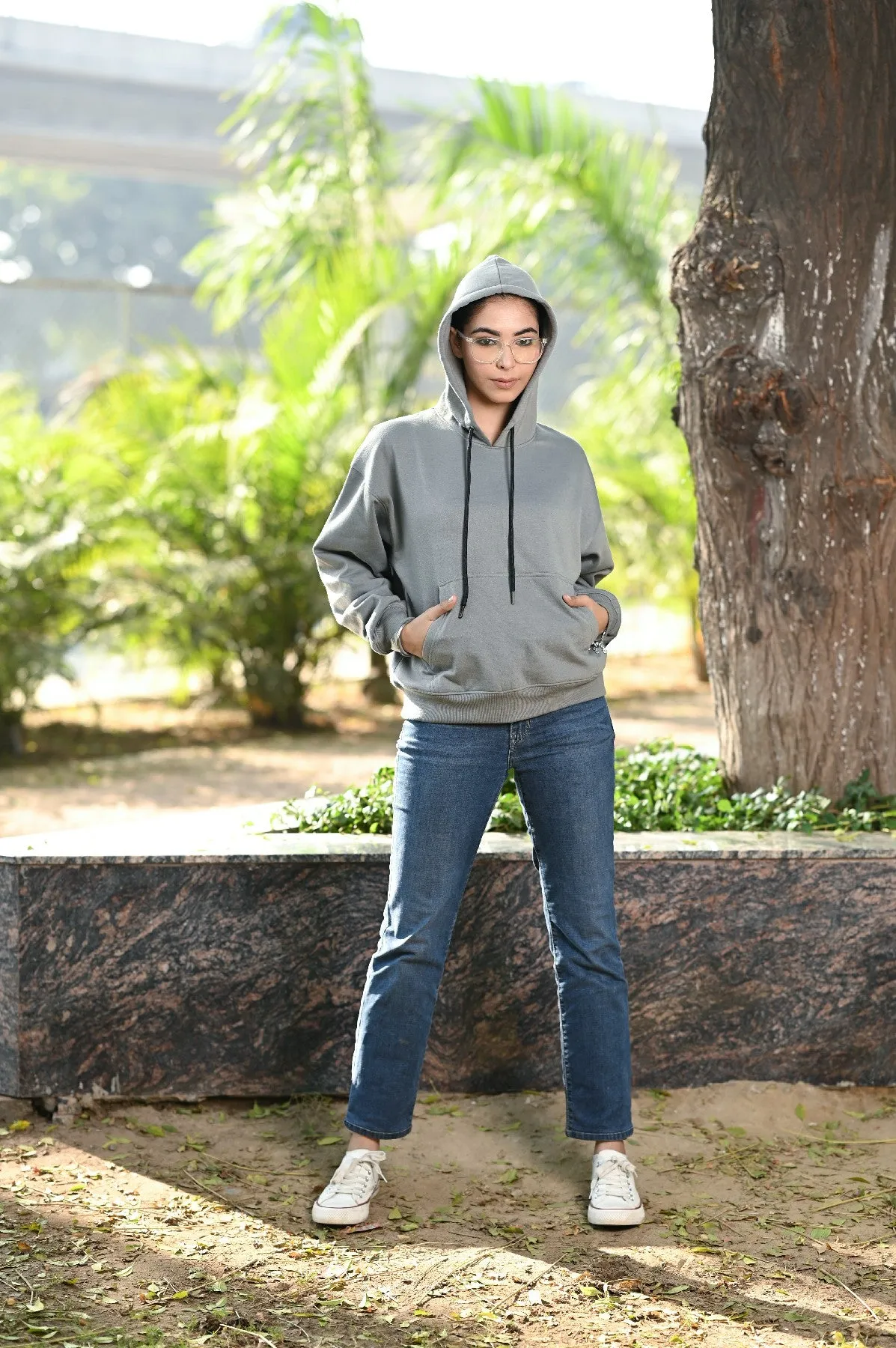 Women Oversize Grey Hoodie
