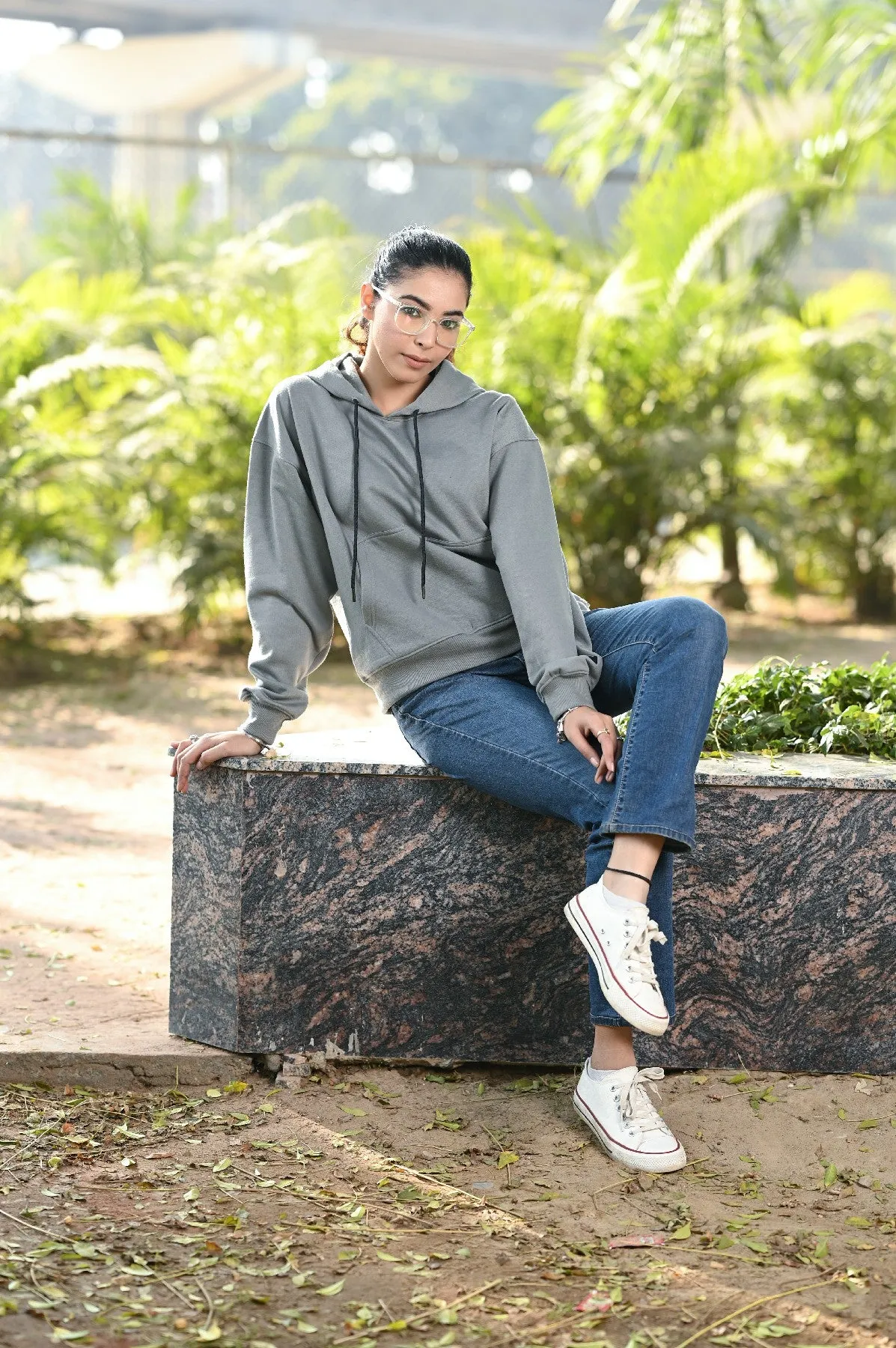 Women Oversize Grey Hoodie