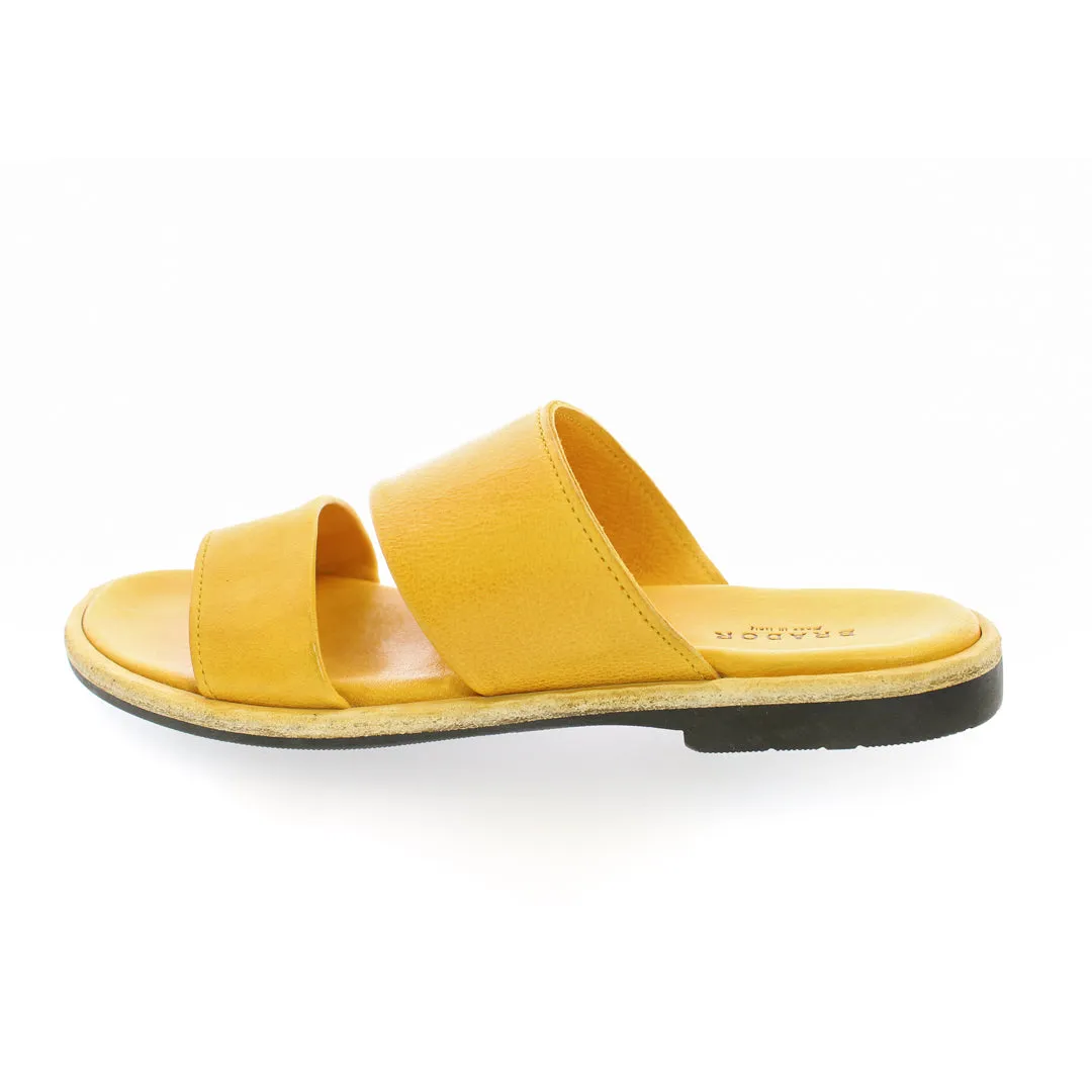 YELLOW PANAMA SLIDE SANDALS