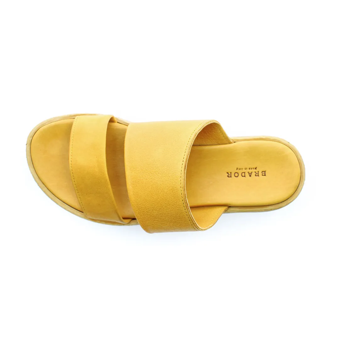 YELLOW PANAMA SLIDE SANDALS